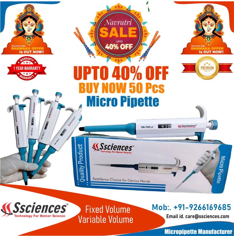 Navratri Sale! UP TO 40% OFF BUY NOW 50PCS MICROPIPETTE