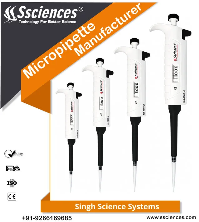 NABL calibrated micropipettes in Tamil Nadu – SSCIENCES laboratory micropipette manufacturer with precision adjustable-volume pipettes.