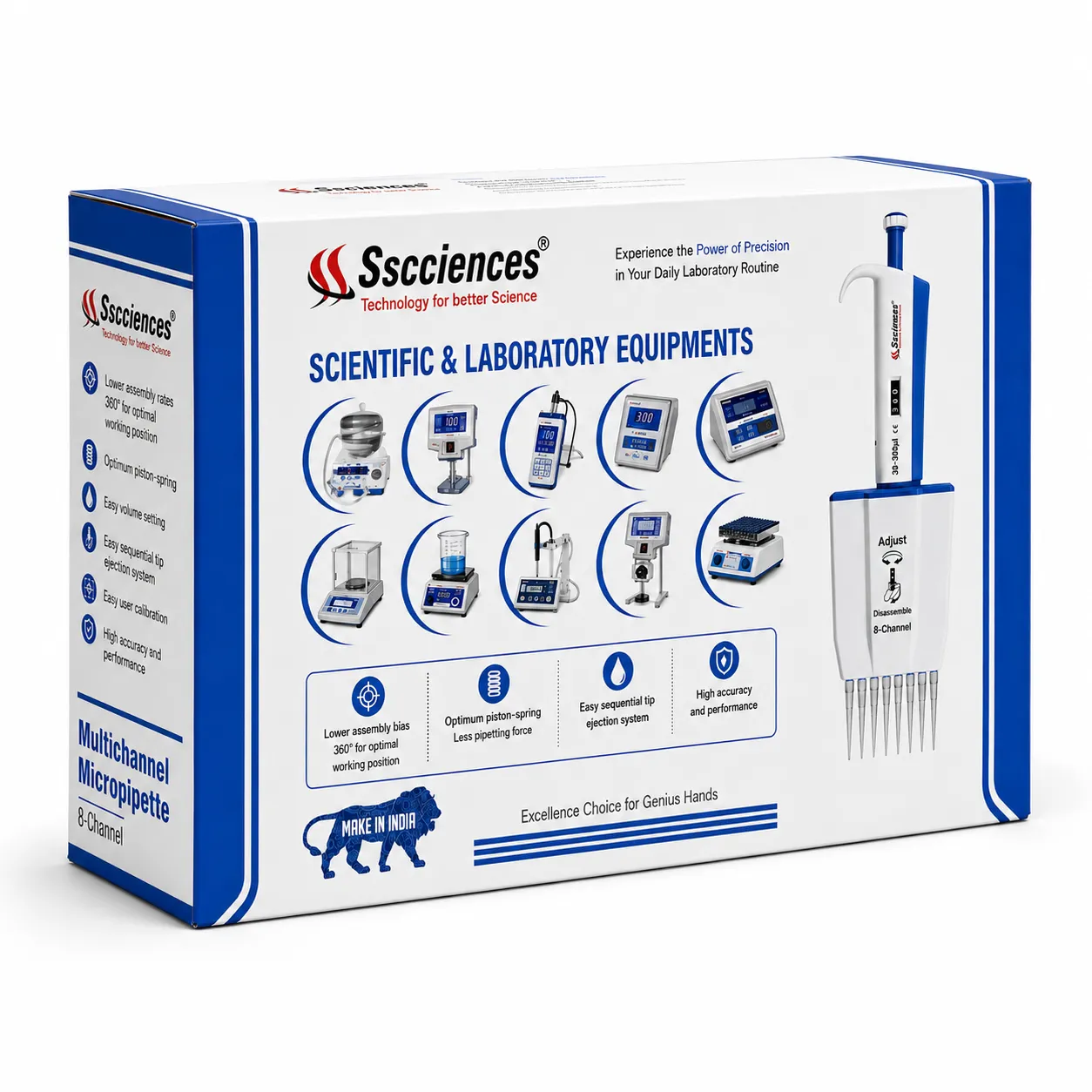 Ssciences Multi channel micropipette back side box